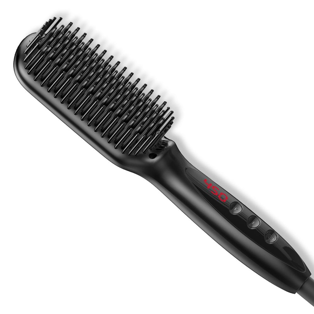 Hot Electric Comb Multi Function Fast Heating Men Hair Straightener Brush Beard Straightener